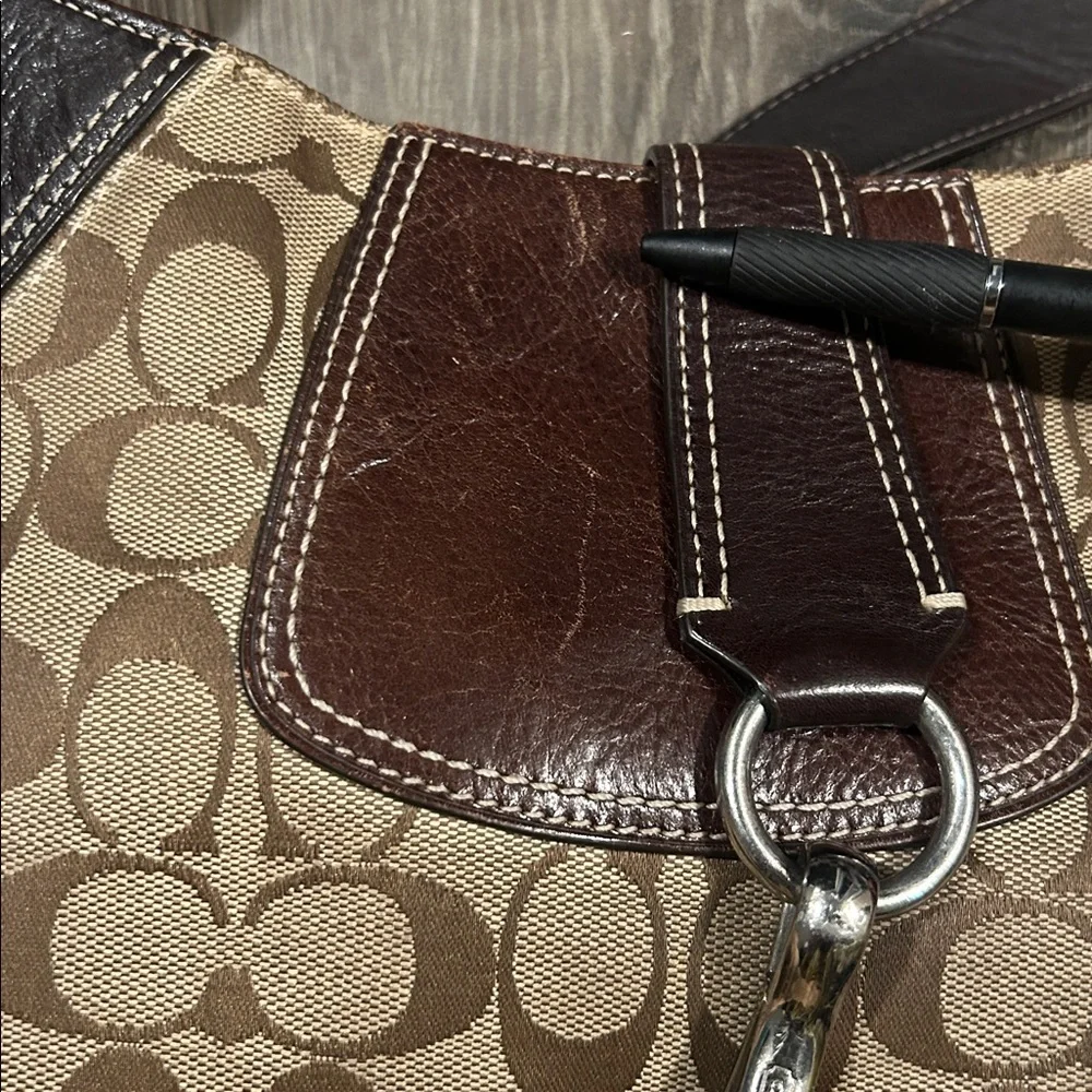 Coach Vintage‎ Y2K Signature Brown and Tan Hobo Bag